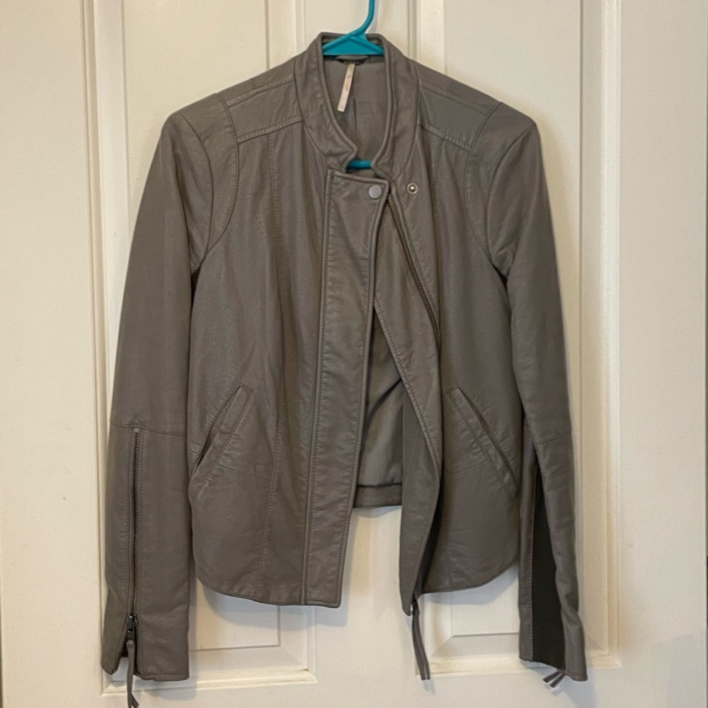 Free People Faux Suede Gray Jacket